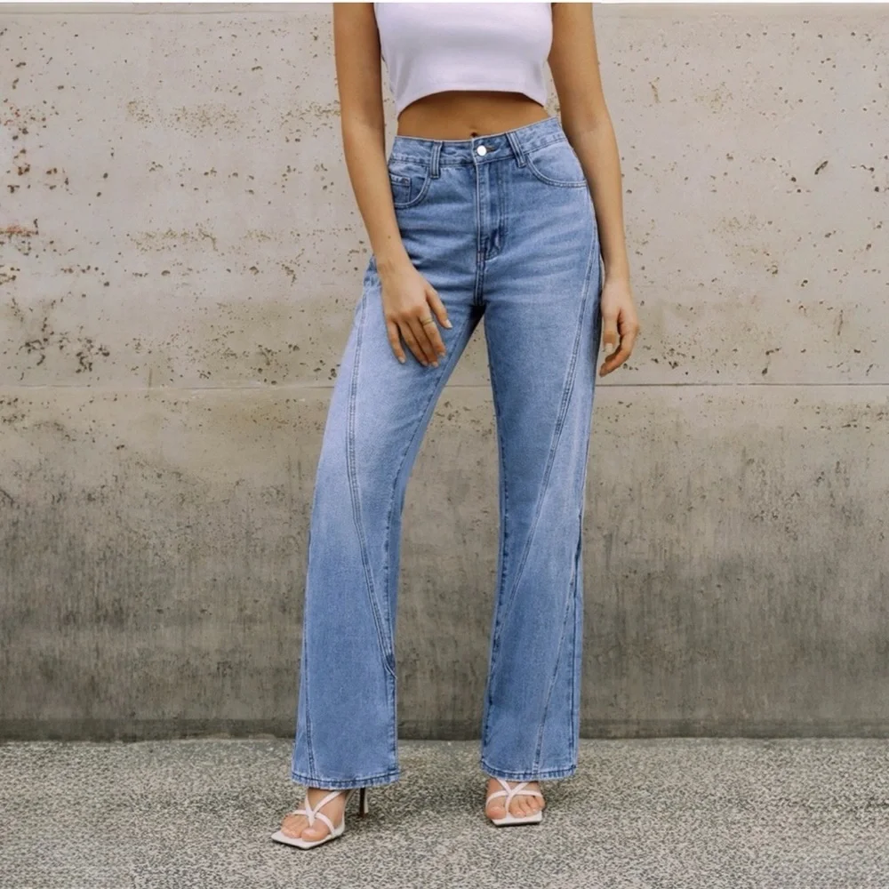 Commense Vintage Denim Straight Leg Pants - Picture 1 of 14
